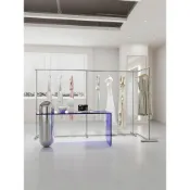 (店+)不銹鋼服裝架新款落地式中島架掛衣架男女童裝服裝道具貨架
