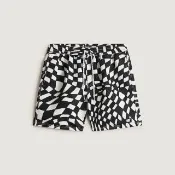 【VANS】官方旗艦 Primary II Elastic Printed 黑色棋盤格短褲