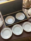 限時下殺mikimoto 禦木本 稀少復古餐盤 宮廷鏈條風格 這款市面絕版 很少了 全新帶原盒 壹共五只