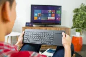 近全新 Microsoft微軟多媒體無線鍵盤+多點觸控軌跡板All-in-One Media,靜音防潑水,滑鼠