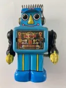 小光玩具 老日製 鐵皮發條機器人8公分