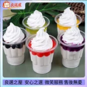 ✨桃園發貨 仿真冰淇淋球聖代杯模型冰激凌雪糕甜筒雪櫃臺擺件裝飾冰箱貼道具