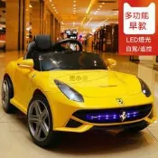 【可開統編】可坐人兒童電動車嬰兒電動車法拉利兒童電動車四輪可坐遙控汽車1-3嵗4-5男女寶寶玩具車童車