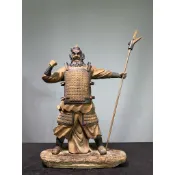 【通天寶】早期廣東 石灣陶【萬夫莫敵】名師手製 有落款 值得收藏 居家裝飾 石灣公仔 石灣陶藝