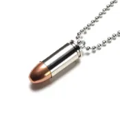 Bullet 9mm 真實手槍子彈項鍊（銀）復古金屬質感潮牌潮流潮男特殊造型創意手工個性項鏈潮項鍊 男生男性男士中性 男