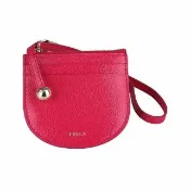 【FURLA 芙拉】FURLA精品粒面小牛皮附腕帶拉鍊零錢卡夾(小/紅)