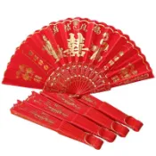 【天緣喜慶】新娘拋扇 結婚新娘扇子 中式秀禾複古 中國風折扇子 如意婚慶 婚禮道具女方古風▸出嫁丟扇▸新娘拋扇  O6X