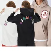 【Champion】官方直營 女款-ROCHESTER 拼色LOGO印花x刺繡寬版連帽TEE-4色(116630)