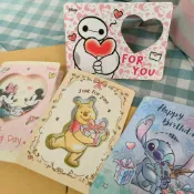 💗正版現貨💗迪士尼 窗口萬用卡片 生日卡 卡片 米奇 史迪奇 維尼 杯麵 米妮 禮物卡 卡通 浮雕卡 萬用卡 祝福卡