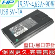 電池動力 HP 19.5V 4.62A 90W 充電器(旅充)-惠普 820 G3 840 G3 850 G3 440 G3 450 G3 242 G1 14-AB 15-AB