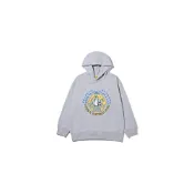 (店+)【KAPPA】K0DW2MT84 x #FR2 聯名款 字母圖案印花連帽套頭長袖帽T 男女同款 淺花灰