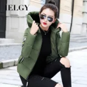 IELGY 女式棉質連帽短夾克/加大碼保暖冬季大衣