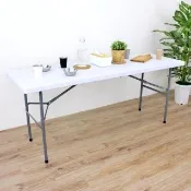 【美佳居】180*60cm 六尺對摺折疊桌 加厚4.5公分 免組裝 工作桌/餐桌/露營桌/拜拜桌/擺攤桌