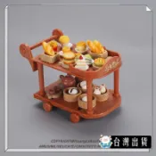 仿真餐車兒童迷你手推車過家家玩具微縮食玩早茶早餐漢堡模型擺件 可開發票✅咩咩星球🔥台灣出貨🔥