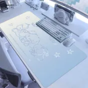 【滑鼠墊 全店免運】台灣寄出高級感玉桂狗鼠標墊超大女生家用辦公高顏值電腦辦公電競定製桌墊