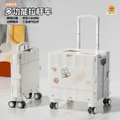 摺疊拉桿購物車 買菜小拉車 折疊手推車 爬梯購物車 戶外露營推車 買菜小拉車加厚折叠購物車露營擺攤小推車家用取快遞靜音