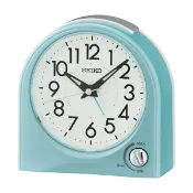 大高雄鐘錶城 seiko SK037 精工鐘 (QHE204L) 滑動式秒針嗶嗶靜音貪睡鬧鐘 藍 11.7x11.5x5.6cm｜樂天領券現折★全館特惠中★指定刷卡回饋10%