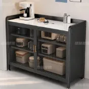 (店+)【優品星球】鋼化玻璃岩板四層廚房餐櫃 電器架 餐邊櫃 電器櫃 120cm/100cm/80cm  B-226S