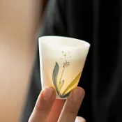 全球選品1館 生活百貨 xyt老師傅手繪功夫茶杯品茗杯豬油白瓷聞香杯手工陶瓷主人杯單杯