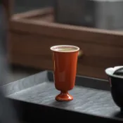 草木祠 中式 高足 陶瓷 手繪 茶杯 品茗杯 茶具 聞香杯 主人杯 白酒 清酒杯 茶道 禮品 送禮 茶藝專用