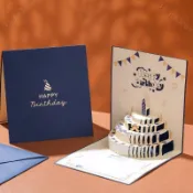 ✨台灣出貨✨生日3d立體賀卡定製公司LOGO感恩祝福語創意蛋糕禮品盒禮物小卡片