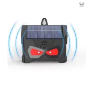 戶外動物驅趕器太陽能超音波驅狗器防水驅鳥器可充電驅鼠器 內置鋰電池 059黑色