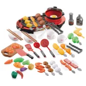 MACRO GIANT 仿真電磁爐火鍋燒烤組 噴霧 涮涮鍋 BBQ 蔬果切切樂 扮家家酒玩具 Kitchen Toy