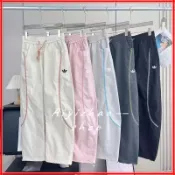 【特價 爆款】✌️愛迪達 阿迪達經典潮牌刺繡工裝弯刀褲男女款夏季新款撞色运动裤时尚直筒登山騎行宽松防水衝鋒褲