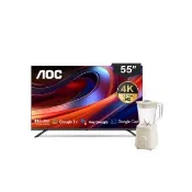 【AOC】55型 4K Google TV 智慧聯網顯示器+送九陽高速調理果汁機(H55K1)