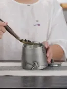 摩可美家 茶葉罐 錫罐茶葉罐純錫密封罐便攜旅行綠茶錫制中號金屬大茶倉禮盒裝 免運開發票