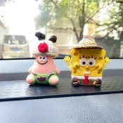 ✨優選好物✨新款海綿寶寶汽車派大星擺件車載裝飾品車內可愛卡通中控臺裝飾女