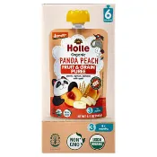 【iHerb】Holle, Organic Fruit & Grain Puree, Panda Peach, 8+ Months, Peach, Apricot, Banana With Spelt, 6 Pouches, 3.5 oz (100 g) Each