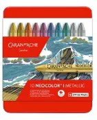筆殿 瑞士 CARAN D'ACHE 卡達 NEOCOLOR™ I專業級油性蠟筆10色 金屬色 7004.310