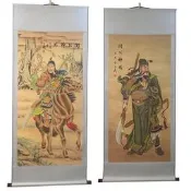 台灣現貨關公畫像掛畫鎮宅避邪武財神關羽字畫中堂國畫關聖帝君玄關裝飾畫