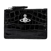 【Vivienne Westwood】Slim鱷魚紋卡片零錢夾-黑