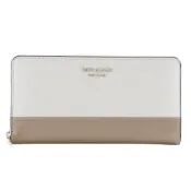 【DOKODEMO】Kate Spade Spencer 雙色拉鍊長版皮夾（PWR00281 ） ，白色/米色皮革。二手