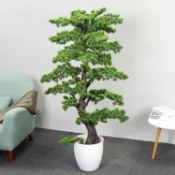 【川澤百貨】😇仿真-羅漢松樹😇人造仿真迎客松羅漢松假樹 假植物 盆栽 綠化室內設計 造景裝飾 大型