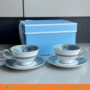 全球選品1館 生活百貨 歐式內浮雕絲綢之路帶腳骨瓷馬克杯250ml咖啡杯水杯杯子茶杯家用
