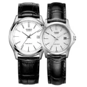 【金藏】CASIO  MTP-1183E-7A+LTP-1183E-7A 時尚紋路皮革情人對錶