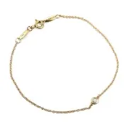 【Tiffany&Co. 蒂芙尼】18K玫瑰金-圓形明亮切割單鑽墜飾手鍊(三分鑽)