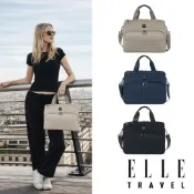 【ELLE】13吋筆電包 電腦包 公事包 商務手提包 出差旅行包 行李箱插桿袋 男女適用 雲感線條系列 EL83358