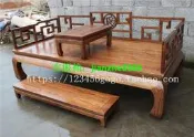 新中式實木三人沙發會客廳羅漢床榆木雙人位貴妃榻躺椅簡約小戶型