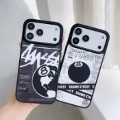 STUSSY斯圖西黑8桌球塗鴉街頭17pro max潮品保護套14個性潮牌15適用iPhone18pro max手機殼
