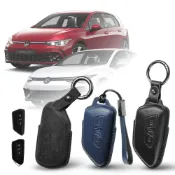 (店+)【XILLA】Volkswagen 福斯 大眾 Golf GTI GolfR 適用 遙控 鑰匙套 麂皮 真皮 保護套 皮套
