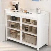 (店+)【優品星球】鋼化玻璃岩板四層廚房餐櫃 電器架 餐邊櫃 電器櫃 120cm/100cm/80cm  A-216S