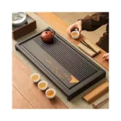 (店+)防裂提升辦公品茶體驗 竹製簡約幹泡茶盤 帶排水  茶盤 茶臺 茶海