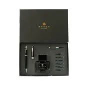 (店+)【CROSS】 Gift Sets 貝禮系列 黒法瑯 鋼筆 M 配黑色墨水瓶/墨水卡管禮盒  / 組 CAT0456-7MS/5