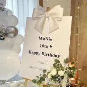 【SHUMEI樹莓】 生日快樂kt板客製網紅18歲男女生日布置場景裝飾背景板迎賓牌氣球
