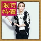 長袖運動服套裝(三件式)-秋冬溫暖純棉舒適女休閒服2色63s10【獨家進口】【米蘭精品】