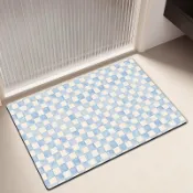 現貨🏆硅藻泥地毯 ins風地墊 吸水防滑地墊 衛生間門口地墊 浴室地墊 速乾吸水脚墊 耐髒吸水墊 簡約格子脚墊 
